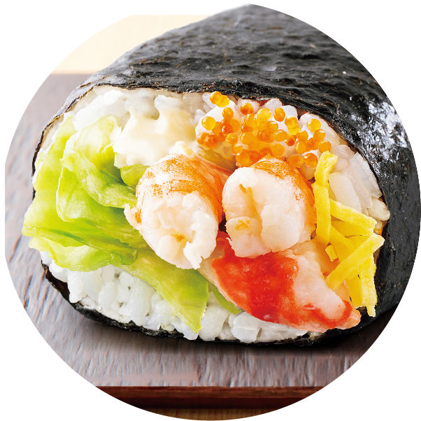 レタスとエビの恵方巻