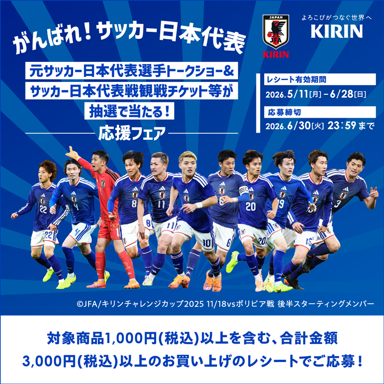KIRIN『がんばれ！サッカー日本代表』応援フェア